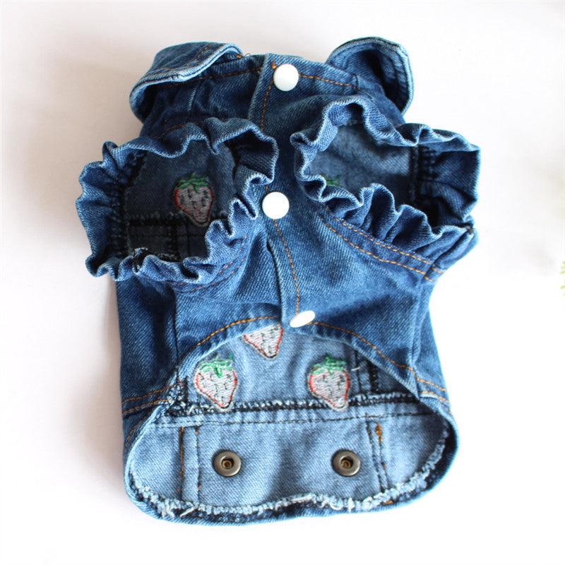 Sweet Strawberry Denim Jacket - Southlake Paws