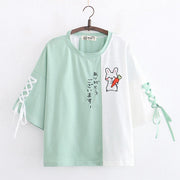 Happy Bunny Lace up Sleeves Shirt 