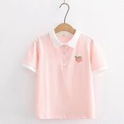 Peach Embroidery Shirt 