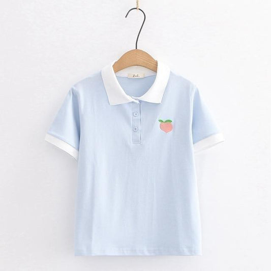 Peach Embroidery Shirt 
