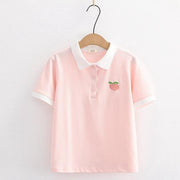 Peach Embroidery Shirt 