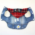 Load image into Gallery viewer, Red Plaid Hoodie Denim Dog Jacket - Southlake Paws
