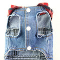 Load image into Gallery viewer, Red Plaid Hoodie Denim Dog Jacket - Southlake Paws
