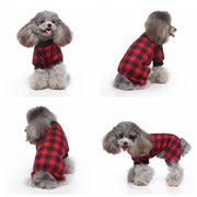 Red Plaid Onesie Dog PJs