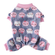 Cuddly Kitty-Print Onesie Dog PJs