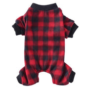 Red Plaid Onesie Dog PJs