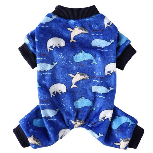 Whale Onesie Dog PJs