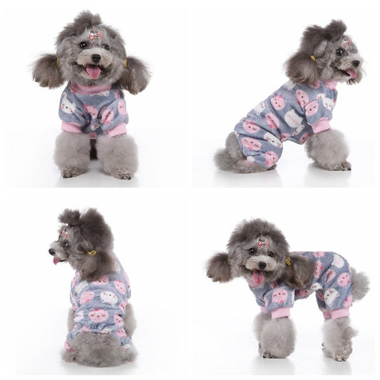Cuddly Kitty-Print Onesie Dog PJs - Southlake Paws