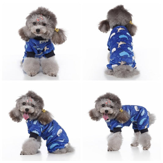 Whale Onesie Dog PJs