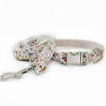 Load image into Gallery viewer, White Floral Bow Tie Dog Collar & Leash Set | Personalized Free - Southlake Paws

