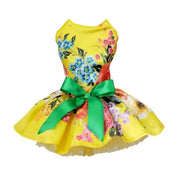 Yellow Floral Dog Party Dress