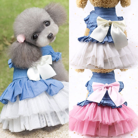 Chic Denim Tulle Tutu Dog Dress - Southlake Paws