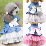 Chic Denim Tulle Tutu Dog Dress