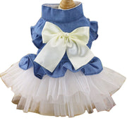 Chic Denim Tulle Tutu Dog Dress