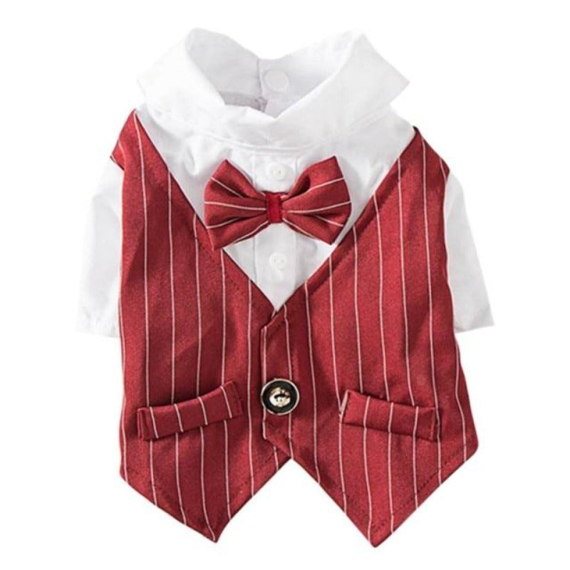 Pinstripe Dog Suit Vest Set - Southlake Paws
