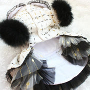 Designer Chanel-Inspired Tweed Dog Dress Coat