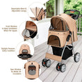Load image into Gallery viewer, Foldable Pet Stroller 4-Wheel Travel Carrier
