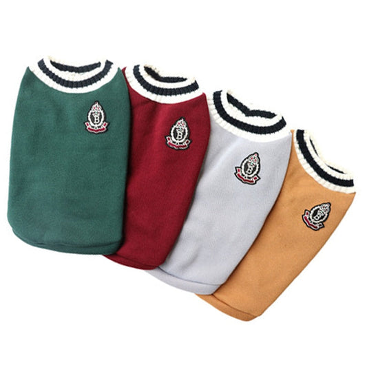 Preppy V-neck College Dog Sweater Pullover - Southlake Paws