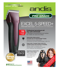 Load image into Gallery viewer, Pet Excel 5-Speed Corded Clipper Burgundy with Free Wide Tooth De-Shedding Tool by Andis

