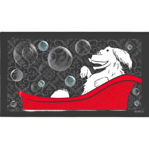 Happy Dog In A Tub Sink Bathing Mat by Dog Fashion Spa professional dog grooming tool Southlake Paws
