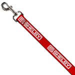 Dog Leash - Carroll Shelby CS SHELBY Racing Logo Block Red/White