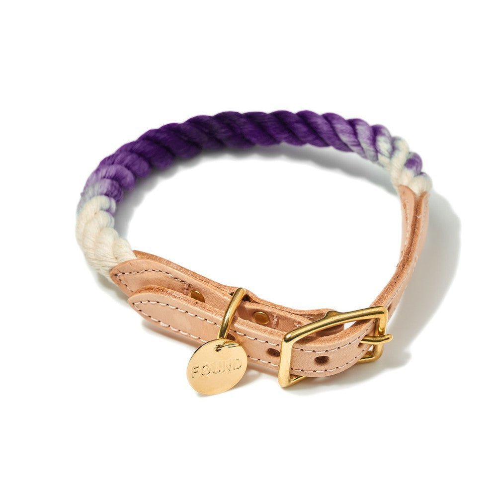 Dog Collars Premium Purple Ombre Cotton Rope Cat & Dog Collar