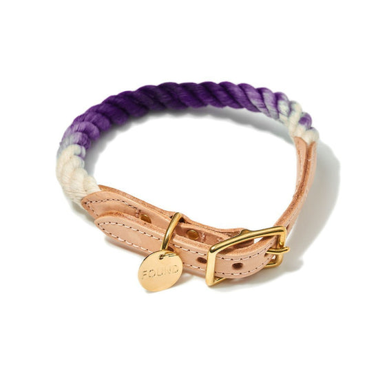 Dog Collars Premium Purple Ombre Cotton Rope Cat & Dog Collar