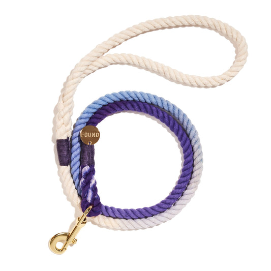Standard 5ft Leads Premium Purple Ombre Cotton Rope Dog Leash, Standard - 5FT