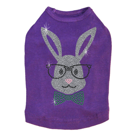 Bunny with Glasses and Bow Tie - Dog Tank alternate view