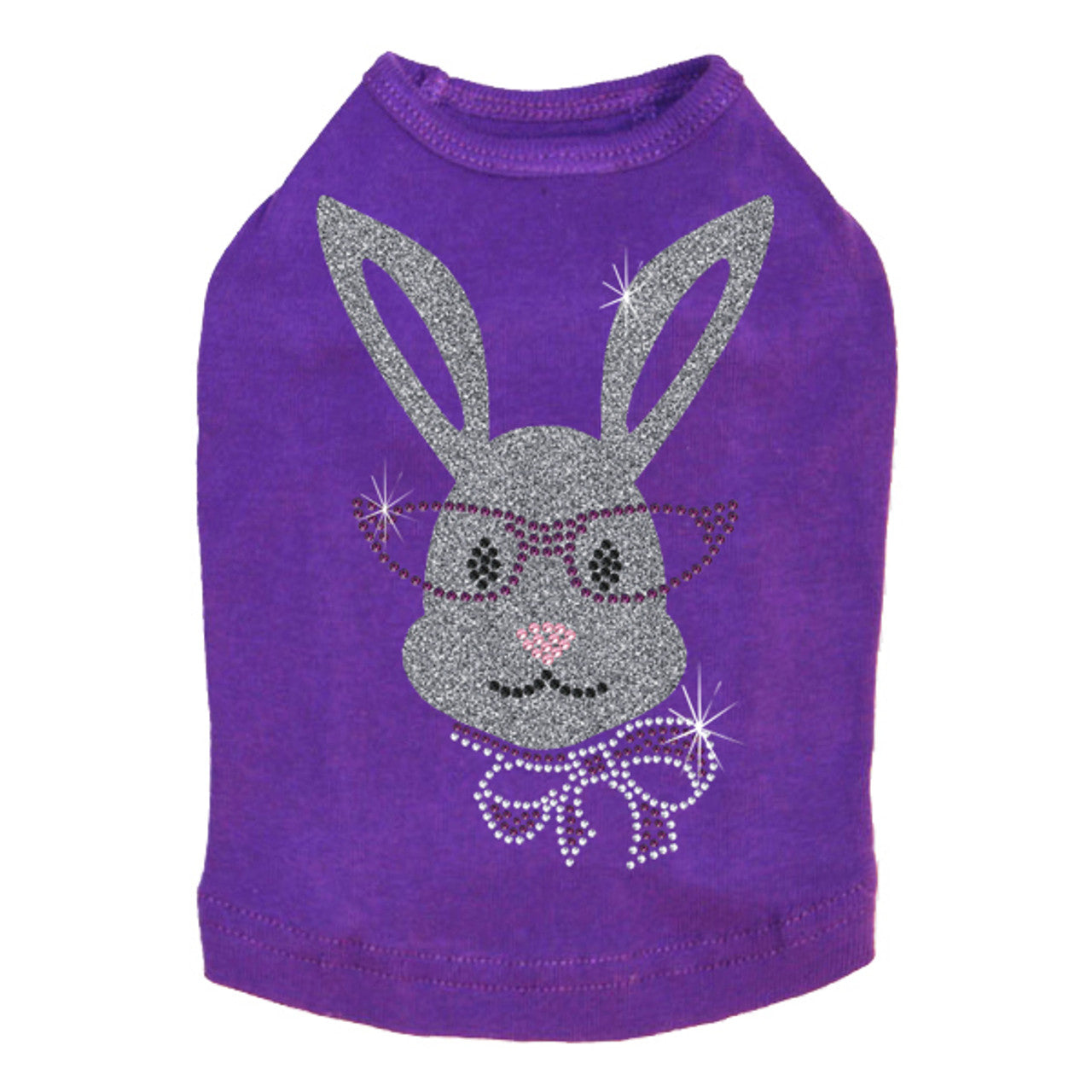 Girl Bunny with Glasses and Bow - Dog Tank alternate view