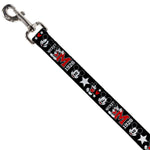 Dog Leash - Classic Mickey Mouse 1928 Collage Black/White/Red