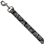 Dog Leash - The Dust of Living II Sugar Skulls Black/White