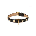 Load image into Gallery viewer, Leather Dog Collar in Black - Pyramid, Made in Italy
