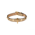 Load image into Gallery viewer, Leather Dog Collar in Mud - Pyramid, Made in Italy
