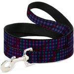 Dog Leash - Buffalo Plaid Abstract White/Black/Turquoise