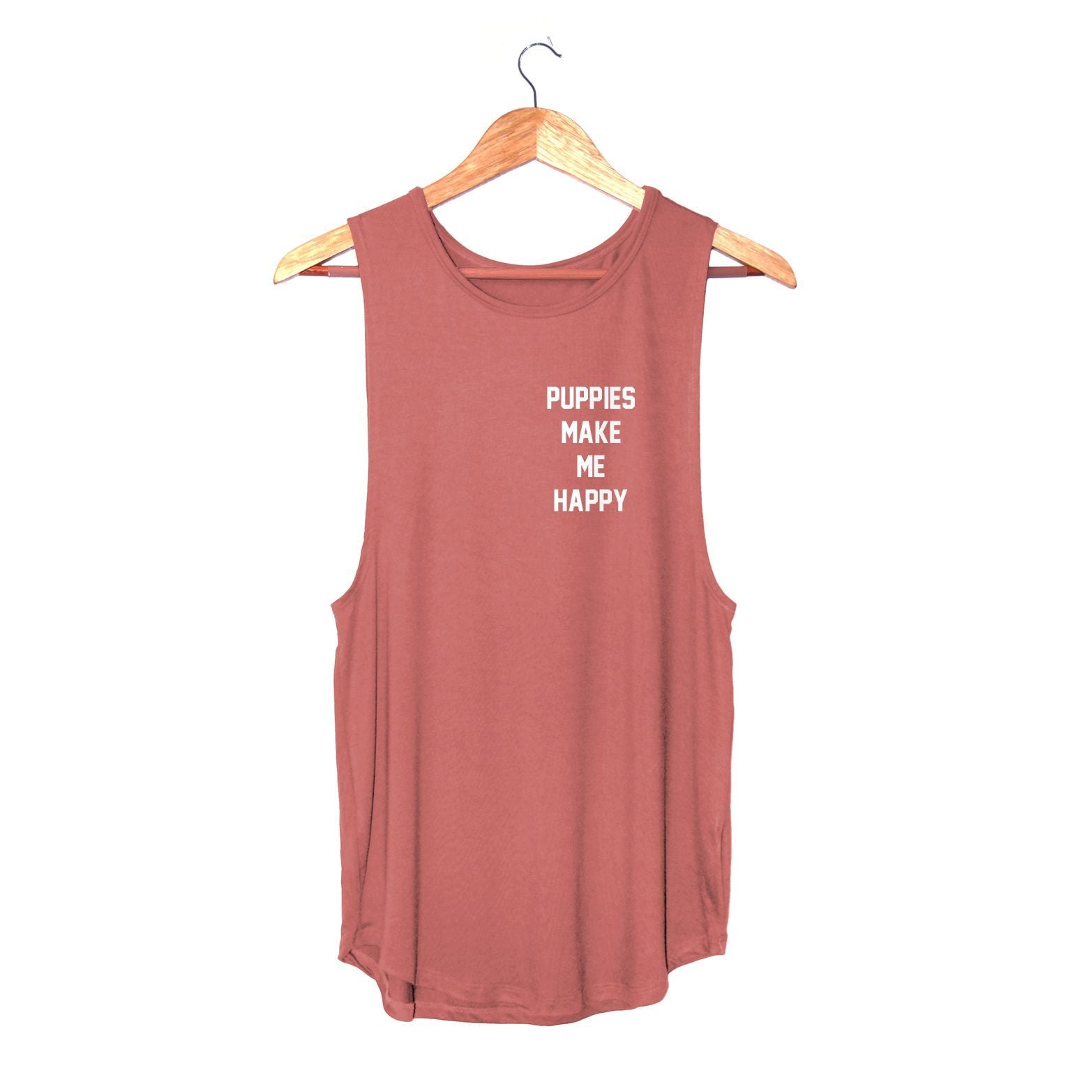 Puppies Make Me Happy Sleeveless Top | Gift for Dog Lovers