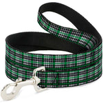 Dog Leash - Mini Houndstooth Green/Black/Gray