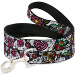 Dog Leash - Love Kills CLOSE-UP White