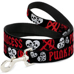 Dog Leash - Punk Princess Black/Red/White