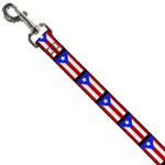 Dog Leash - Puerto Rico Flag Repeat/Black
