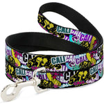 Dog Leash - Cali Bear/CALI Graffiti/Pot Leaves Black/Multi Color