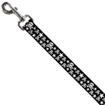 Dog Leash - Skulls & Stars Black/White