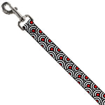 Dog Leash - Bullseye Stacked Black/White/Red