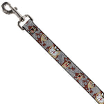 Dog Leash - Tasmanian Devil Expressions Gray Swirl