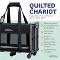 Load image into Gallery viewer, Quilted Chariot Pet Carrier With Removable Wheels and Telescopic Handle
