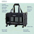 Load image into Gallery viewer, Quilted Chariot Pet Carrier With Removable Wheels and Telescopic Handle
