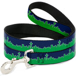 Dog Leash - Seattle Skyline Navy/Gray/Green