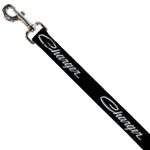 Dog Leash - CHARGER Script Emblem Corner Black/Silver Fade/White