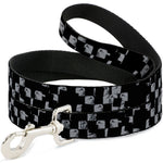 Dog Leash - Scribble Checker Black/White