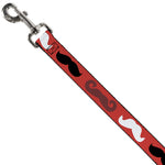Dog Leash - Mustaches Red/Brown/White/Black